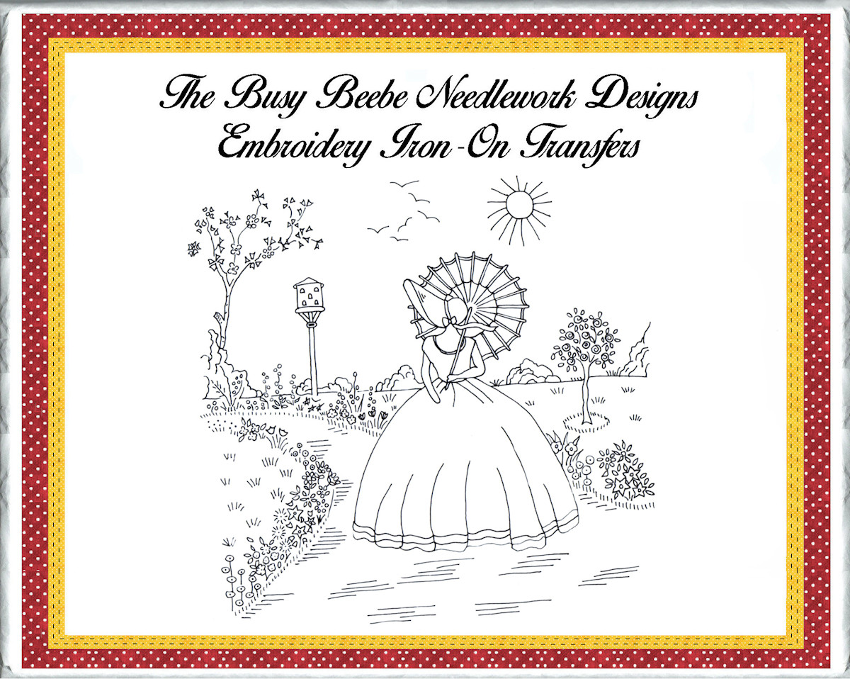 Crinoline Lady Embroidery Hot Iron On Transfer #15  